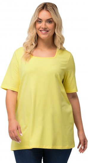 Ulla Popken Essential Square Neck Stretch Tee Lemon Yellow - T-shirty - 
