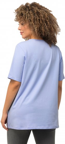 Ulla Popken Essential Square Neck Stretch Tee Sky Blue - T-shirty - 