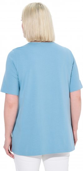 Ulla Popken Essential Square Neck Stretch Tee Light Teal - T-shirty - 