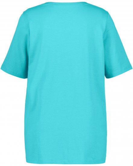 Ulla Popken Essential Square Neck Stretch Tee Deep Aqua - T-shirty - 