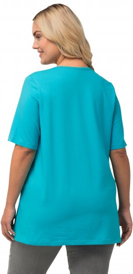 Ulla Popken Essential Square Neck Stretch Tee Deep Aqua - T-shirty - 