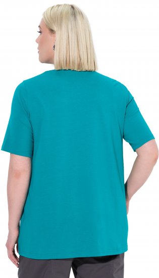 Ulla Popken Essential Square Neck Stretch Tee Teal - T-shirty - 