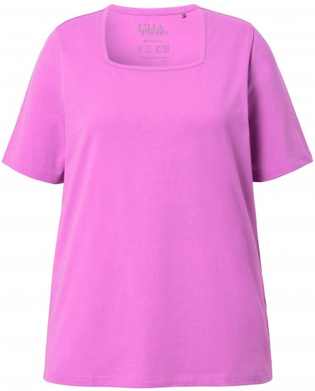 Ulla Popken Essential Square Neck Stretch Tee Cool Pink - T-shirty - 