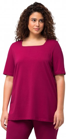 Ulla Popken Essential Square Neck Stretch Tee Magnolia Red - T-shirty - 