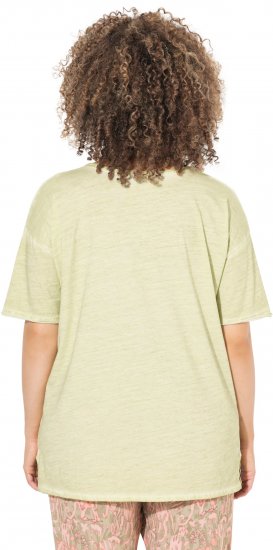 Ulla Popken Cold Dye Ruffle Edge Pocket Tee Pistachio - T-shirty - 
