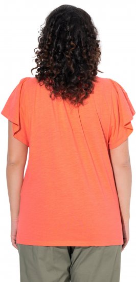 Ulla Popken Wing Sleeve V-Neck Tee Coral Pink - T-shirty - 