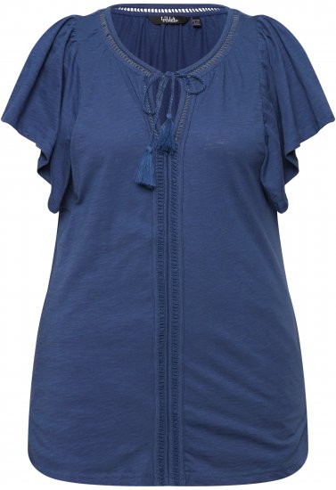 Ulla Popken Wing Sleeve V-Neck Tee Navy - T-shirty - 