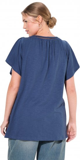 Ulla Popken Wing Sleeve V-Neck Tee Navy - T-shirty - 