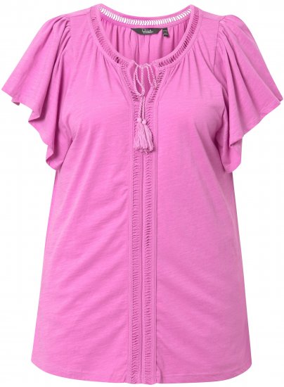 Ulla Popken Wing Sleeve V-Neck Tee Cool Pink - T-shirty - 