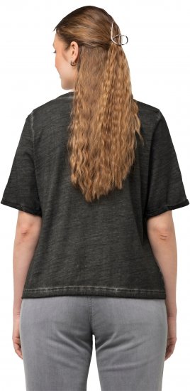 Ulla Popken Cold Dyed Sweetheart Neckline Short Sleeve Tee Graphite Grey - T-shirty - 