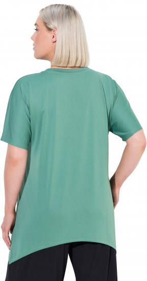 Ulla Popken Quick Drying Pointed Hem Stretch Fit Tee Ivy Green - T-shirty - 