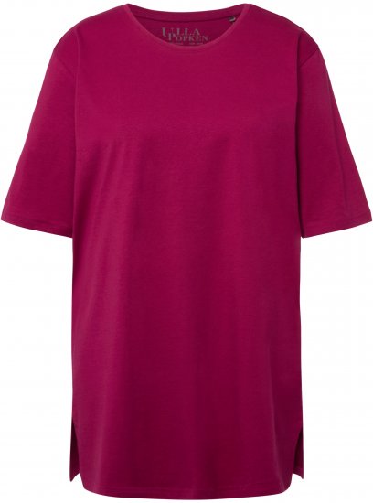 Ulla Popken Basic Round Neck Short Sleeve Relaxed Fit T-Shirt Magnolia Red - T-shirty - 