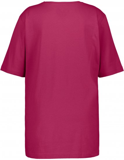 Ulla Popken Basic Round Neck Short Sleeve Relaxed Fit T-Shirt Magnolia Red - T-shirty - 