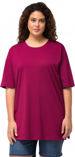 Ulla Popken Basic Round Neck Short Sleeve Relaxed Fit T-Shirt Magnolia Red - T-shirty - 