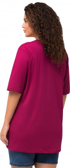 Ulla Popken Basic Round Neck Short Sleeve Relaxed Fit T-Shirt Magnolia Red - T-shirty - 