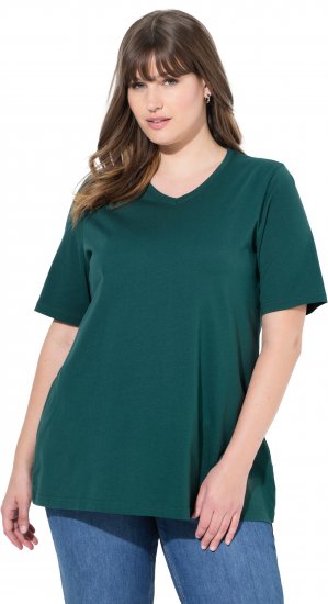 Ulla Popken Eco Cotton Basic T-Shirt 2-Pack Green/White - T-shirty - 