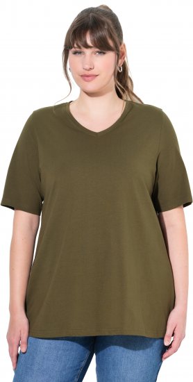 Ulla Popken Eco Cotton Basic T-Shirt 2-Pack Green/Black - T-shirty - 