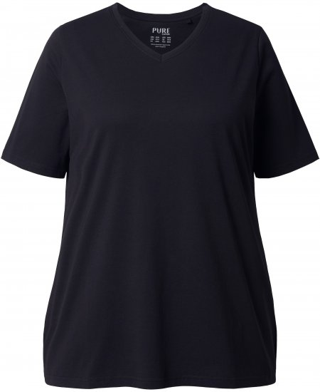 Ulla Popken Eco Cotton Basic T-Shirt 2-Pack Black/Red - T-shirty - 