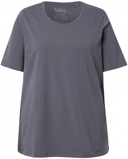 Ulla Popken Essential Round Neck Stretch Tee Graphite Grey - T-shirty - 
