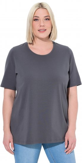 Ulla Popken Essential Round Neck Stretch Tee Graphite Grey - T-shirty - 