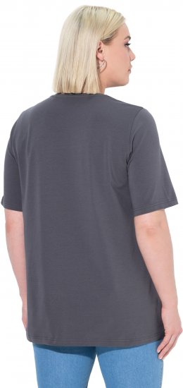 Ulla Popken Essential Round Neck Stretch Tee Graphite Grey - T-shirty - 
