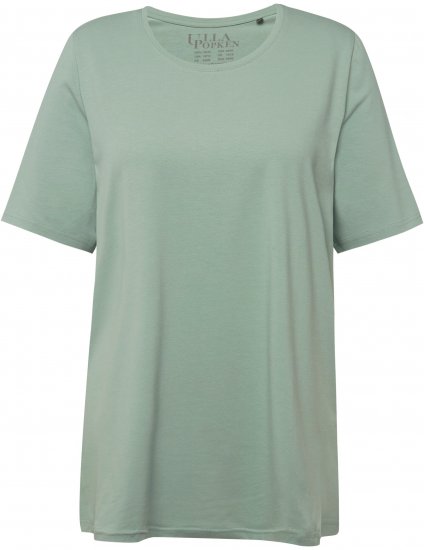 Ulla Popken Essential Round Neck Stretch Tee Light Moss Green - T-shirty - 