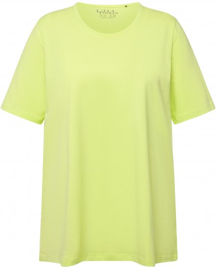 Ulla Popken Essential Round Neck Stretch Tee Lime Green - T-shirty - 