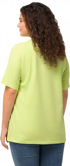Ulla Popken Essential Round Neck Stretch Tee Lime Green - T-shirty - 