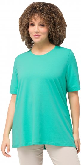 Ulla Popken Essential Round Neck Stretch Tee Turquoise - T-shirty - 