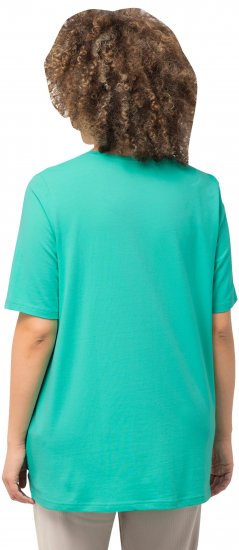 Ulla Popken Essential Round Neck Stretch Tee Turquoise - T-shirty - 