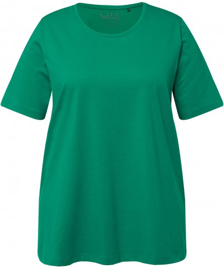 Ulla Popken Essential Round Neck Stretch Tee Emerald Green - T-shirty - 
