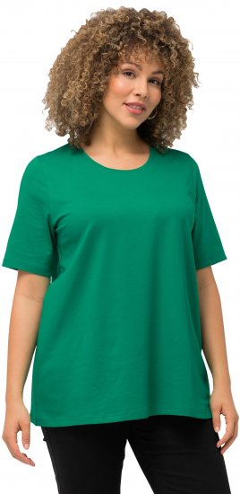 Ulla Popken Essential Round Neck Stretch Tee Emerald Green - T-shirty - 