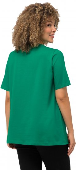 Ulla Popken Essential Round Neck Stretch Tee Emerald Green - T-shirty - 