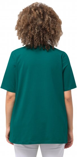 Ulla Popken Essential Round Neck Stretch Tee Dark Emerald - T-shirty - 