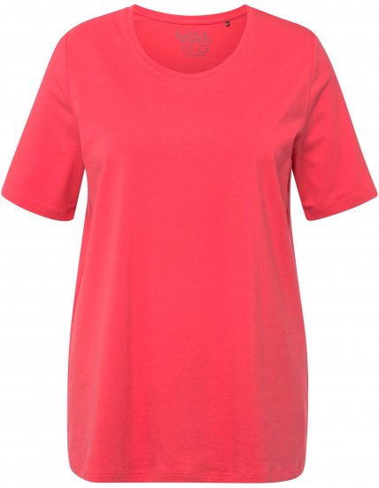 Ulla Popken Essential Round Neck Stretch Tee Dark Coral - T-shirty - 