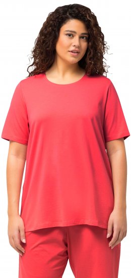 Ulla Popken Essential Round Neck Stretch Tee Dark Coral - T-shirty - 
