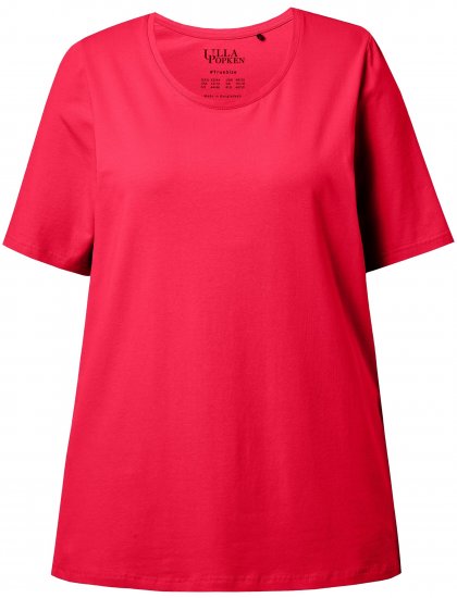 Ulla Popken Essential Round Neck Stretch Tee Red - T-shirty - 