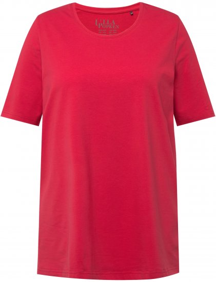 Ulla Popken Essential Round Neck Stretch Tee Dark Pink - T-shirty - 