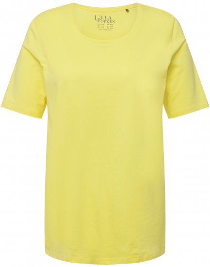 Ulla Popken Essential Round Neck Stretch Tee Lemon Yellow - T-shirty - 