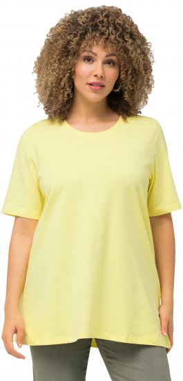 Ulla Popken Essential Round Neck Stretch Tee Lemon Yellow - T-shirty - 