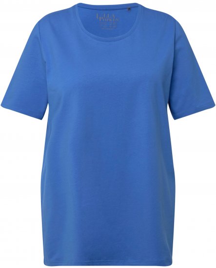 Ulla Popken Essential Round Neck Stretch Tee Denim Blue - T-shirty - 