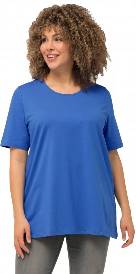 Ulla Popken Essential Round Neck Stretch Tee Denim Blue - T-shirty - 