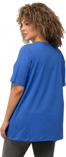 Ulla Popken Essential Round Neck Stretch Tee Denim Blue - T-shirty - 