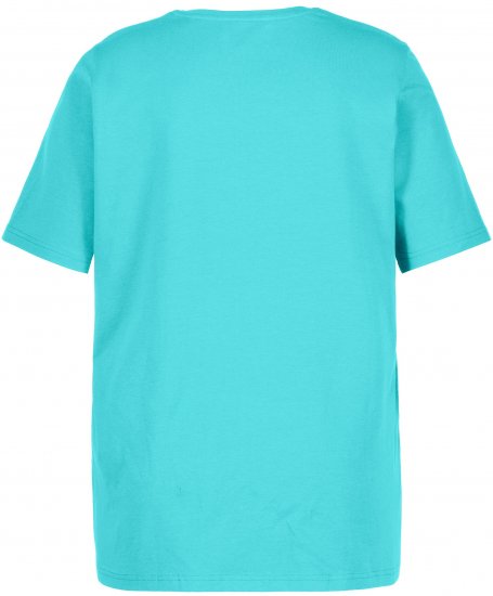 Ulla Popken Essential Round Neck Stretch Tee Deep Aqua - T-shirty - 