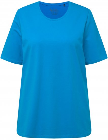 Ulla Popken Essential Round Neck Stretch Tee Sapphire Blue - T-shirty - 