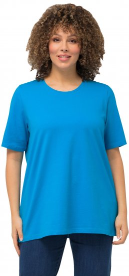 Ulla Popken Essential Round Neck Stretch Tee Sapphire Blue - T-shirty - 