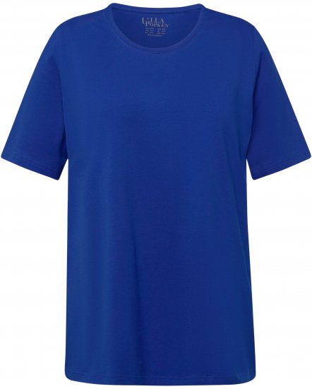 Ulla Popken Essential Round Neck Stretch Tee Cobalt Blue - T-shirty - 