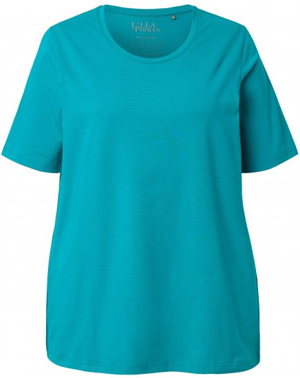 Ulla Popken Essential Round Neck Stretch Tee Teal - T-shirty - 