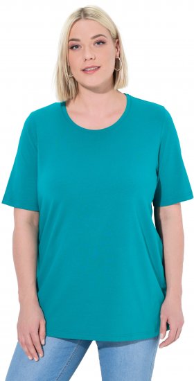 Ulla Popken Essential Round Neck Stretch Tee Teal - T-shirty - 
