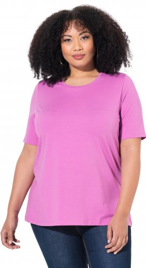 Ulla Popken Essential Round Neck Stretch Tee Cool Pink - T-shirty - 